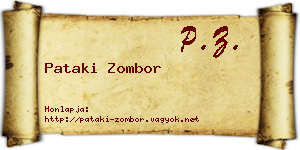 Pataki Zombor névjegykártya